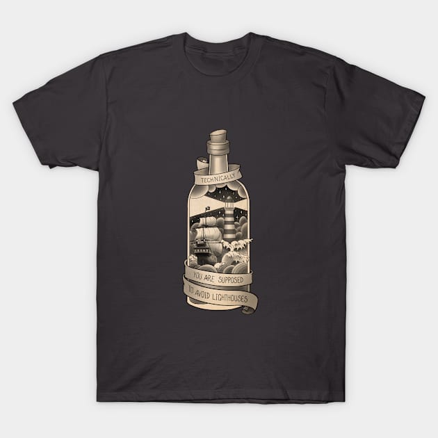 Avoid Lighthouses Vintage T-Shirt by illustore